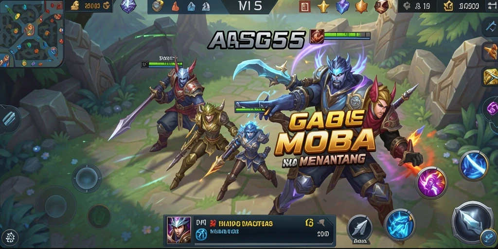 Tampilan gameplay ASG55 dengan aksi pertarungan tim yang intens.