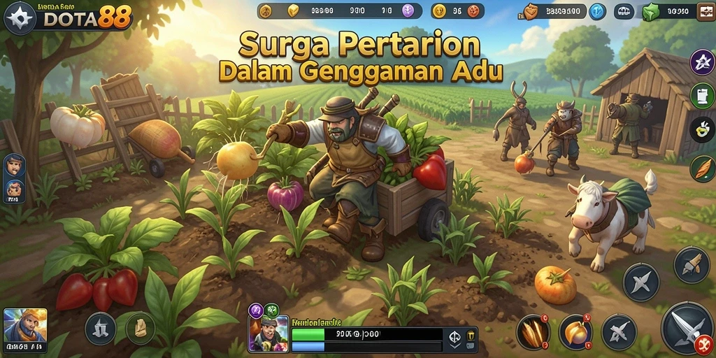 Screenshot gameplay DOTA88 menampilkan keindahan lahan pertanian.