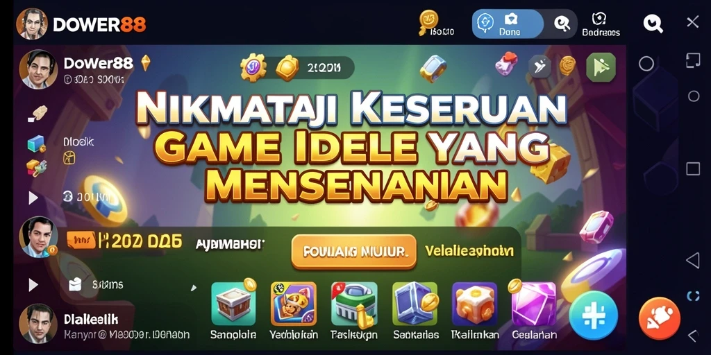 Tangkapan layar DOWER88 menunjukkan gameplay Idle yang menyenangkan dan interaktif.
