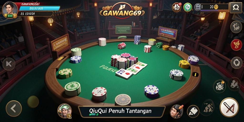 Tampilan gameplay QiuQiu yang seru dan menarik.