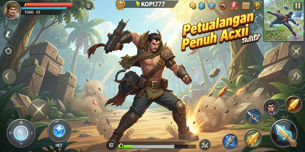 Screenshot memperlihatkan aksi seru dalam permainan KOPI77.