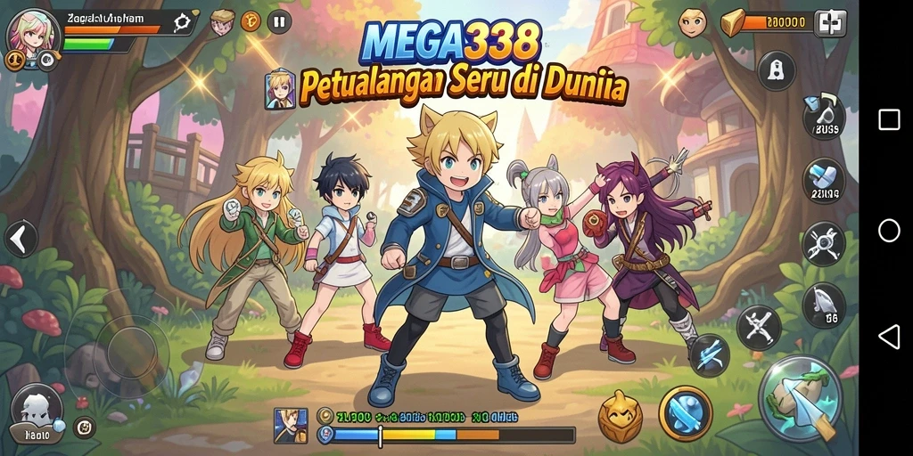 Tangkapan layar MEGA338 menampilkan aksi seru dalam game Anime.