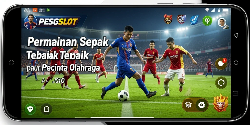 Tangkapan layar PESGSLOT menampilkan aksi seru dalam permainan sepak bola.