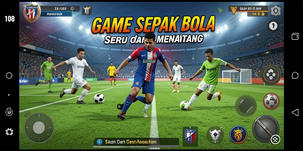Menampilkan aksi seru dalam game sepak bola SIAP108.