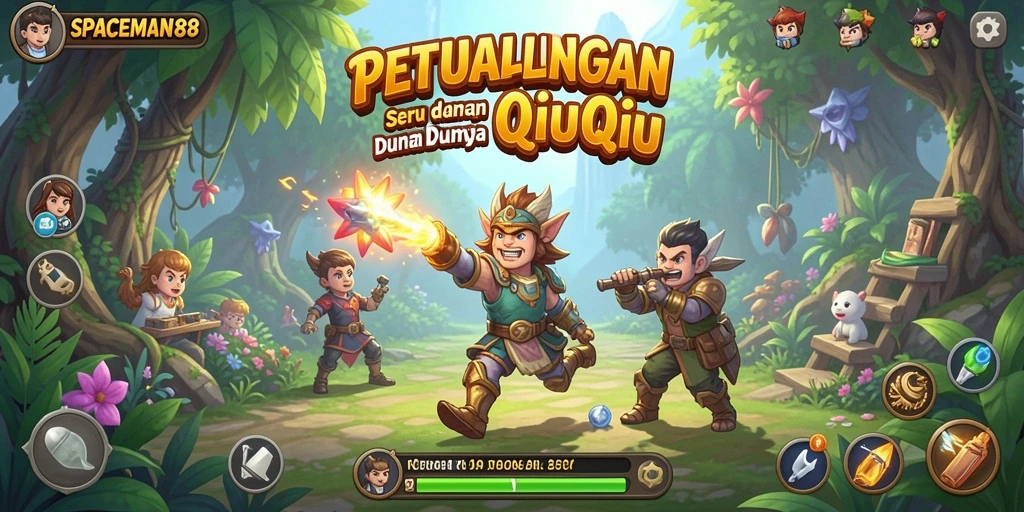 Tampilan gameplay seru dalam SPACEMAN88 QiuQiu.