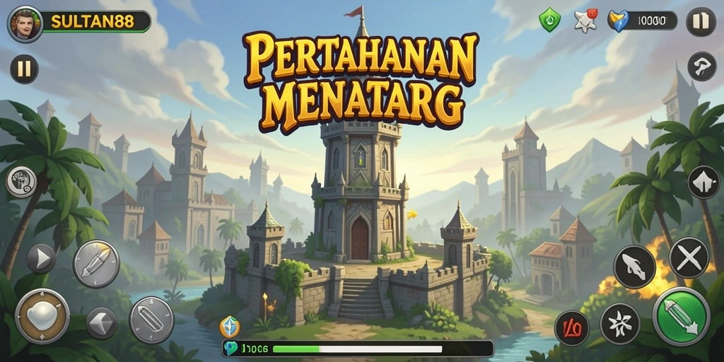 Tampilan gameplay menara yang menegangkan dalam SULTAN88.
