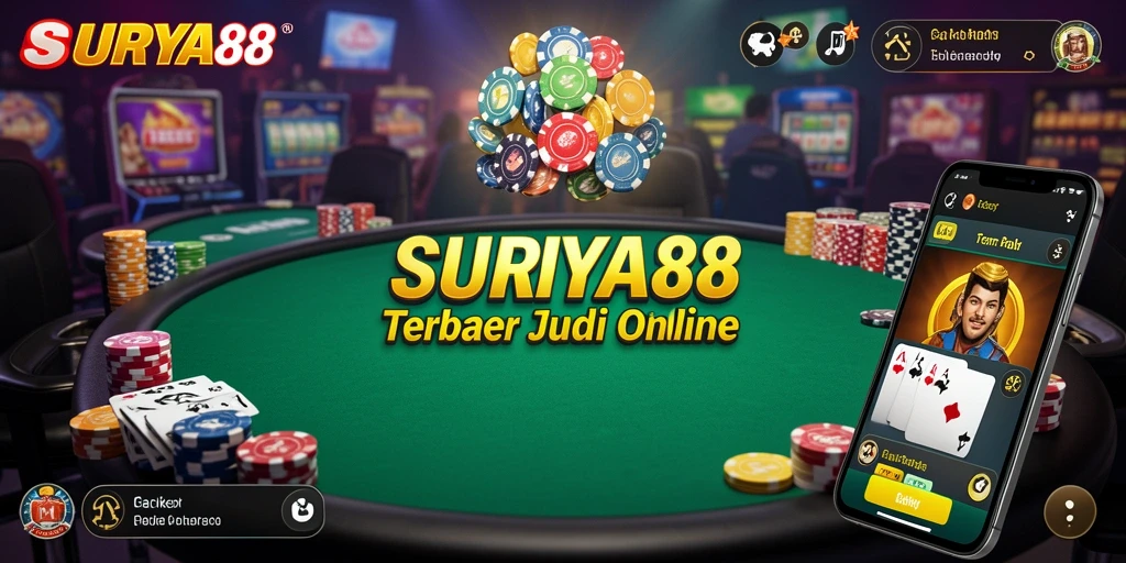 Tampak layar gameplay SURYA88 dengan aksi seru permainan Poker.