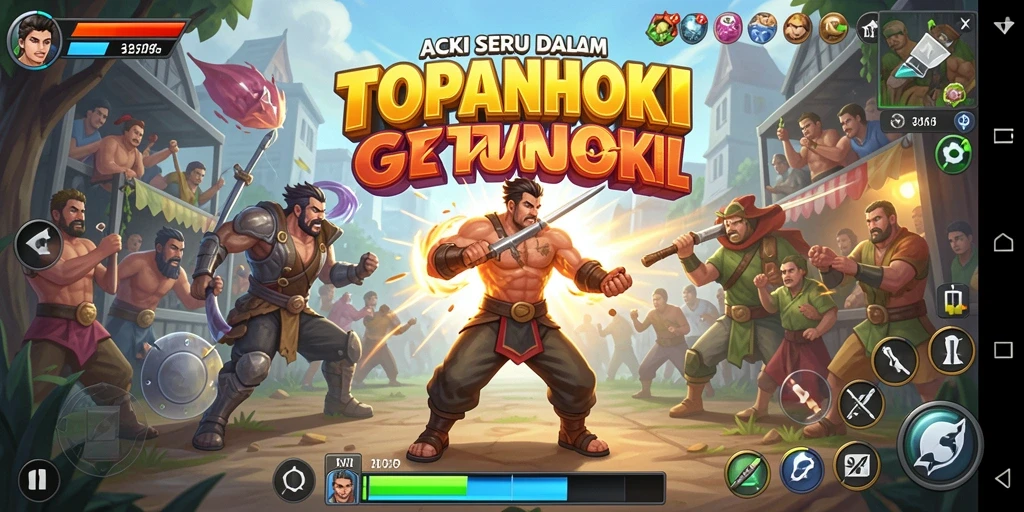 Gameplay seru di arena pertarungan TOPANHOKI.